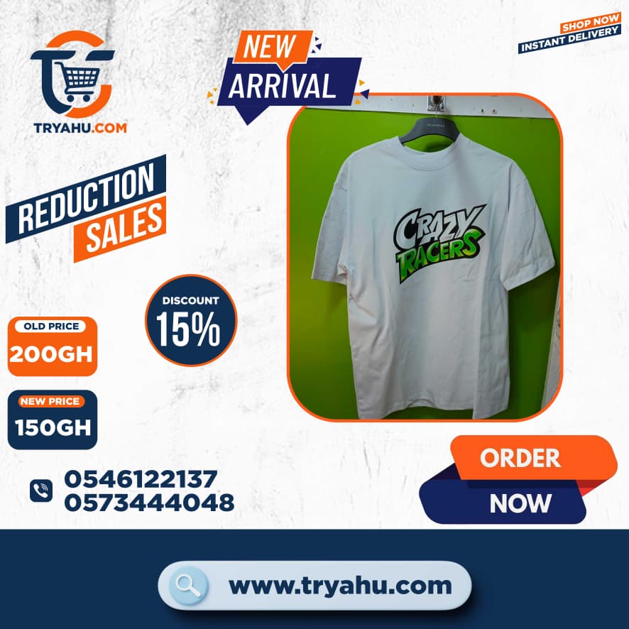 Heavy 100% Cotton T-Shirts for Men | Comfortable & Stylish | Tryahu Ghana